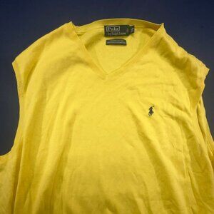 Polo Ralph Lauren Yellow Sweater Vest 100% Pima Cotton Size 4XB Big